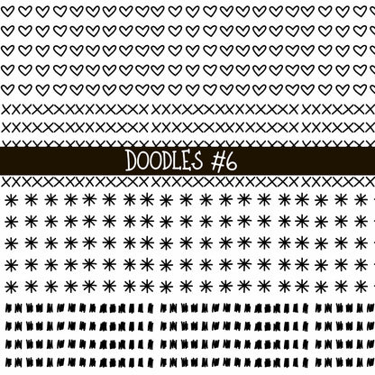 Doodles Collection UV Decal sheets 12 designs 2 colors