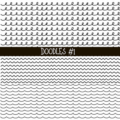 Doodles Collection UV Decal sheets 12 designs 2 colors