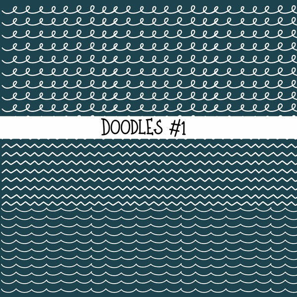 Doodles Collection UV Decal sheets 12 designs 2 colors