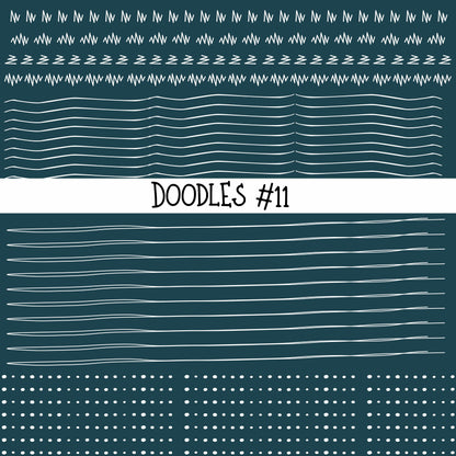 Doodles Collection UV Decal sheets 12 designs 2 colors