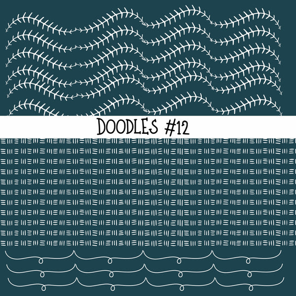 Doodles Collection UV Decal sheets 12 designs 2 colors
