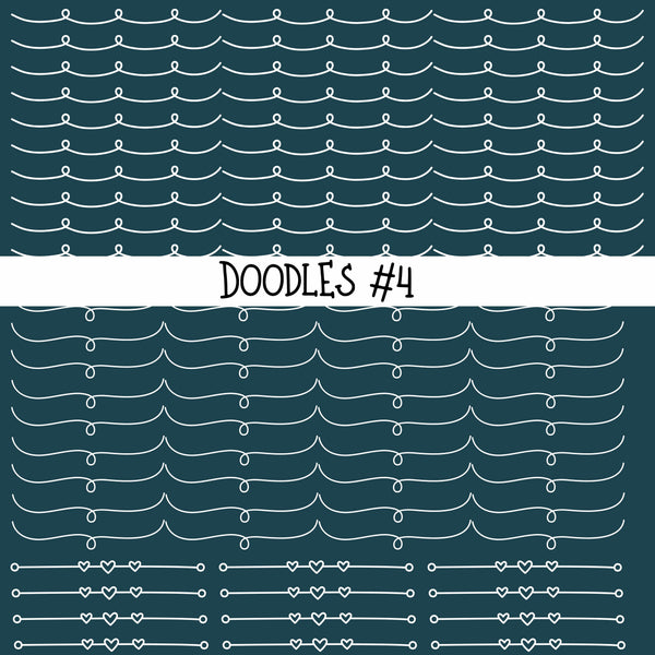 Doodles Collection UV Decal sheets 12 designs 2 colors