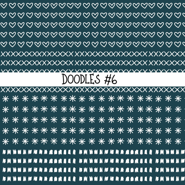 Doodles Collection UV Decal sheets 12 designs 2 colors