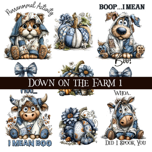Down on the farm UV DTF Decal Sheets 2 Designs