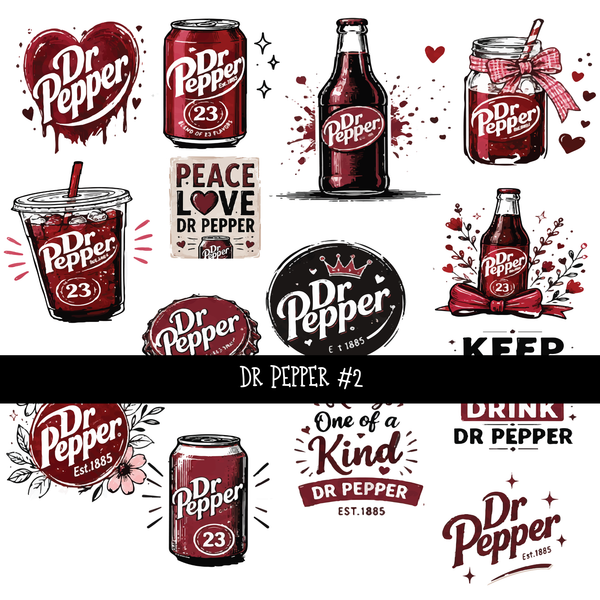 Dr Pepper UV DTF Decal sheets