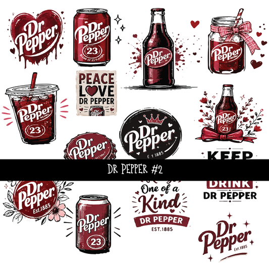 Dr Pepper UV DTF Decal sheets