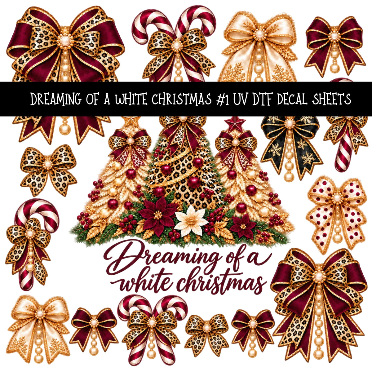 Dreaming of a white christmas UV DTF Decal sheets 2 Designs available