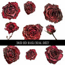 Dried Red Roses UV DTF Decal sheets