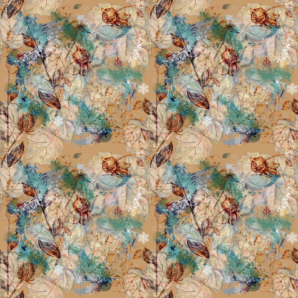 Dried Flowers On Beige - Adhesive Vinyl Sheets