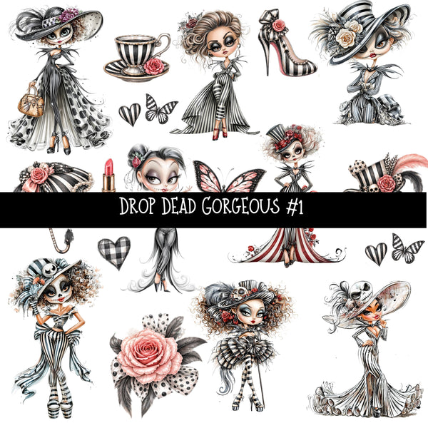 Drop Dead Gorgeous UV DTF Decal sheets 5 designs available