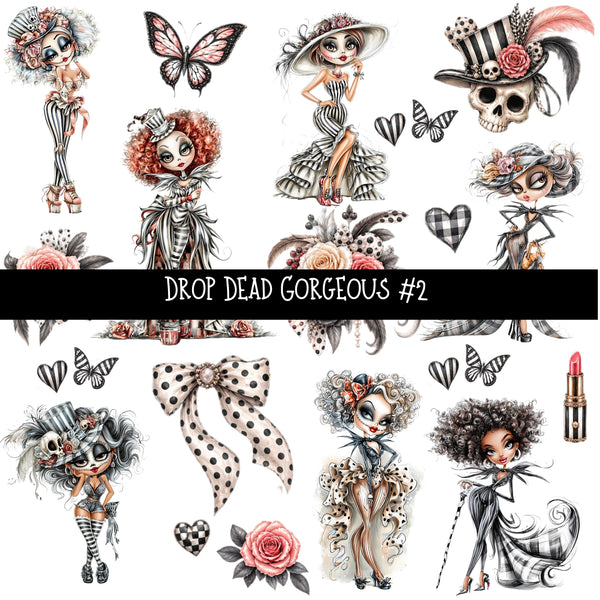 Drop Dead Gorgeous UV DTF Decal sheets 5 designs available