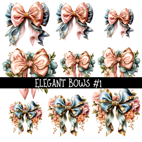 Elegant Bows UV DTF Decal sheets