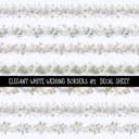 Elegant White Wedding Borders- Uv Dtf Decal Sheet