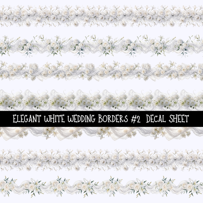 Elegant White Wedding Borders- Uv Dtf Decal Sheet