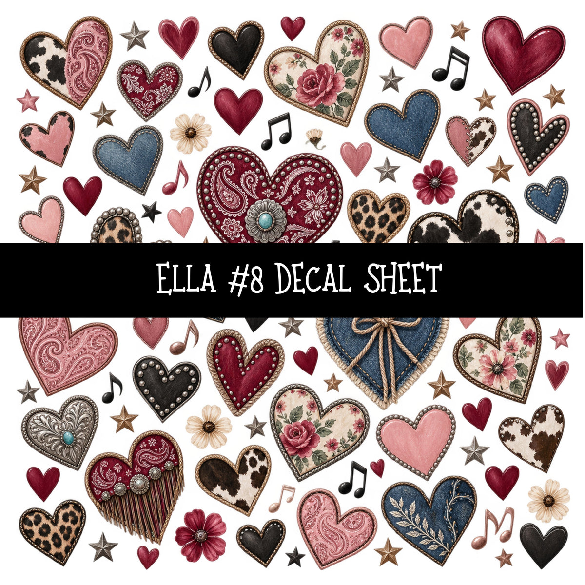 Ella UV DTF Decal sheets 12 Designs available