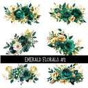 Emerald Florals - UV DTF Decal sheets