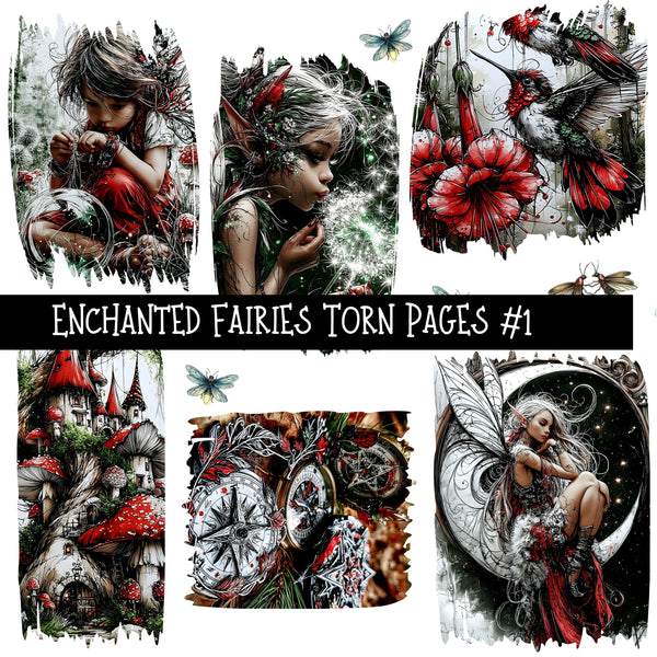 Enchanted Fairies Torn Pages UV DTF Decal sheets 9 Designs available