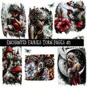 Enchanted Fairies Torn Pages UV DTF Decal sheets 9 Designs available