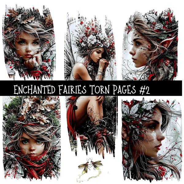 Enchanted Fairies Torn Pages UV DTF Decal sheets 9 Designs available