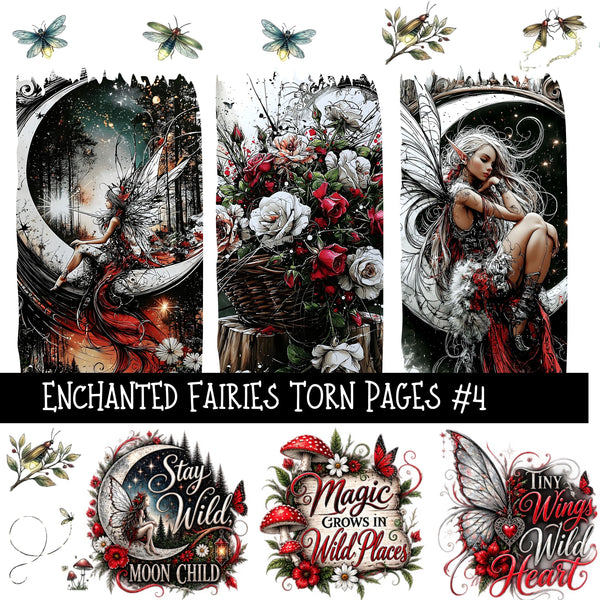 Enchanted Fairies Torn Pages UV DTF Decal sheets 9 Designs available