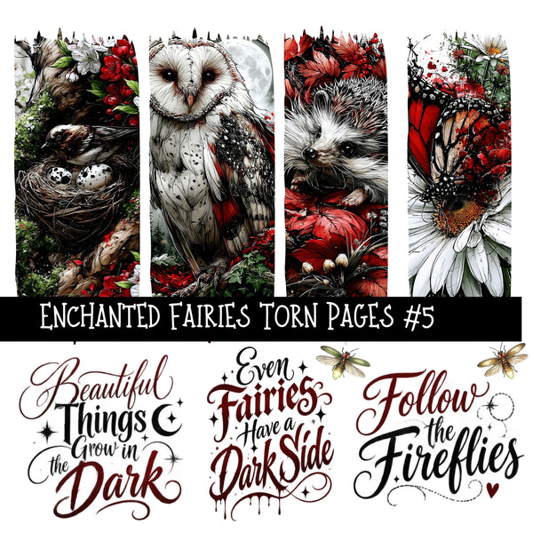 Enchanted Fairies Torn Pages UV DTF Decal sheets 9 Designs available