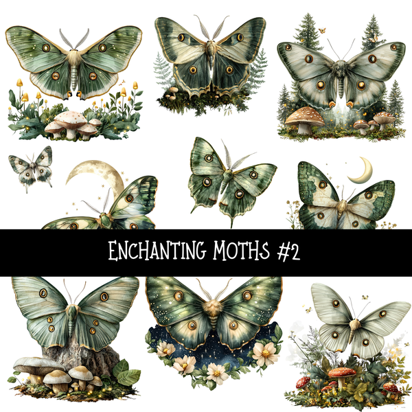 Enchanting Moths UV DTF Decal sheets
