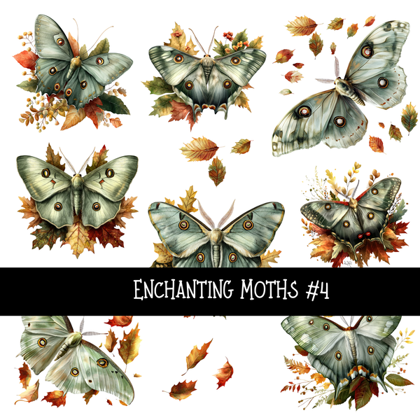 Enchanting Moths UV DTF Decal sheets