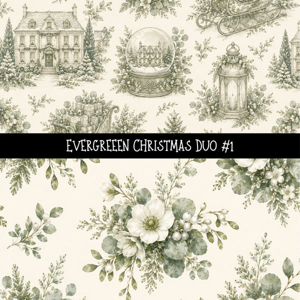 Evergreen Christmas precut Duo 12x12 vinyl sheet
