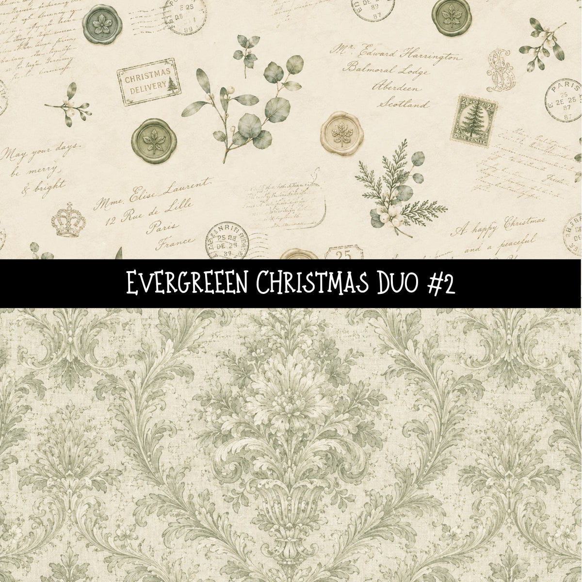 Evergreen Christmas precut Duo 12x12 vinyl sheet