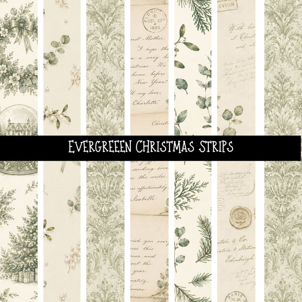 Evergreen Christmas precut Strips 12x12 vinyl sheet