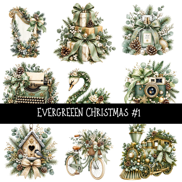 Evergreen Christmas UV DTF Decal sheets 10 Designs available