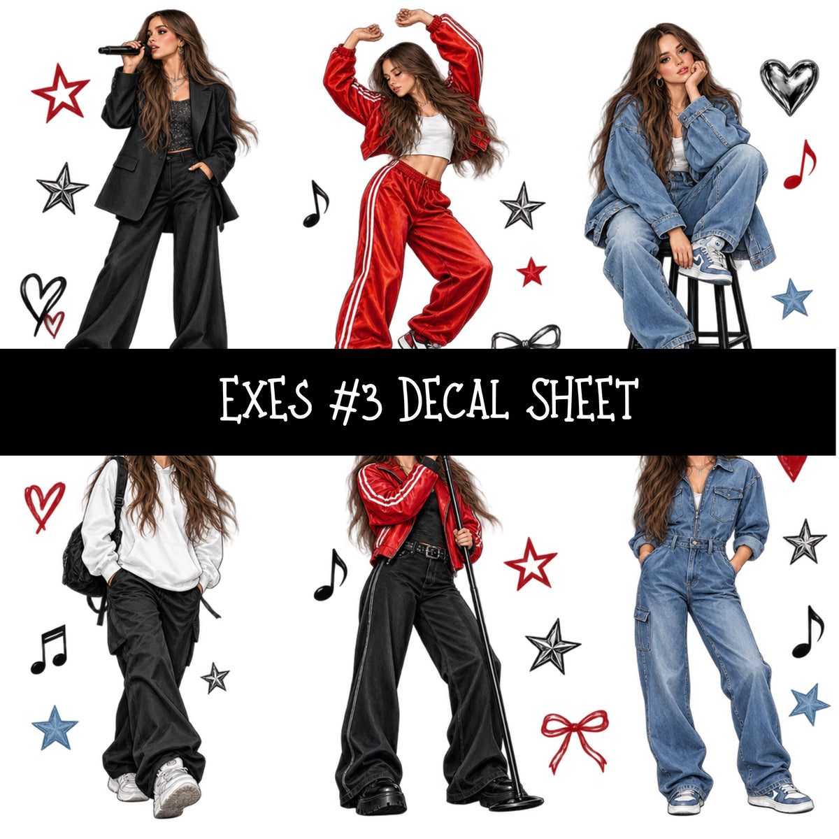Exes UV DTF Decal sheets 11 Designs available