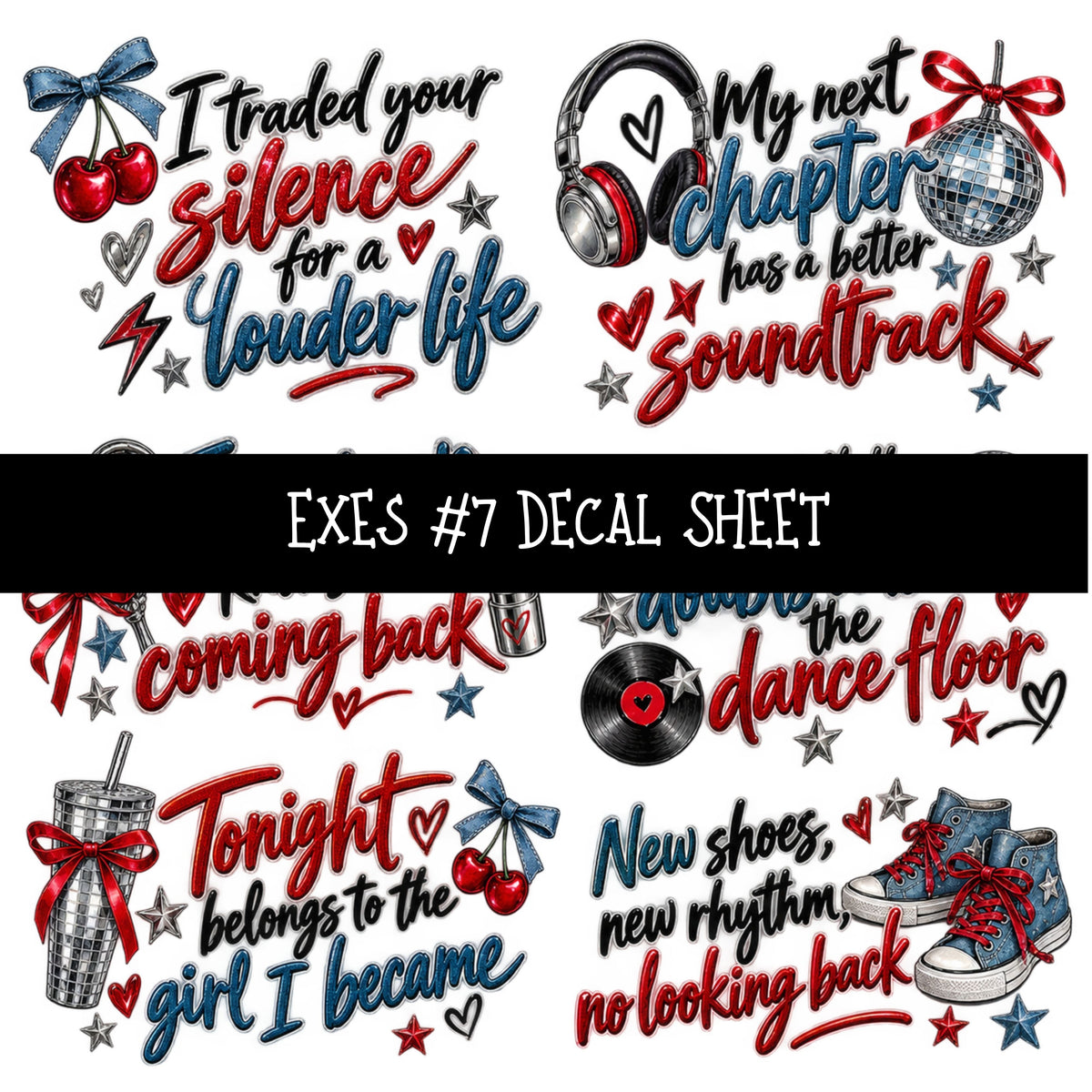 Exes UV DTF Decal sheets 11 Designs available