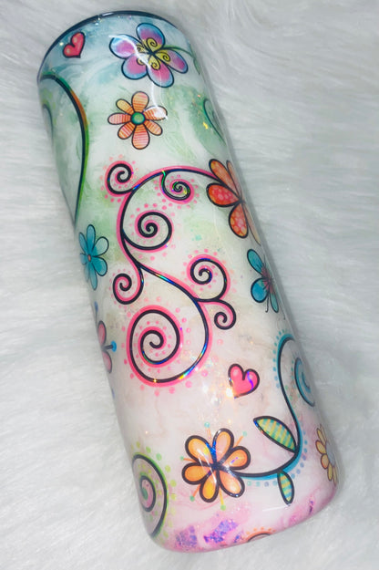 Ready to ship 20oz neon floral