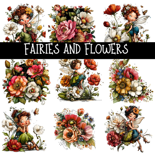 Fairies and Flowers- UV DTF Decal sheet