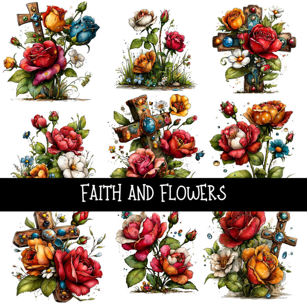Faith and Flowers- UV DTF Decal sheet