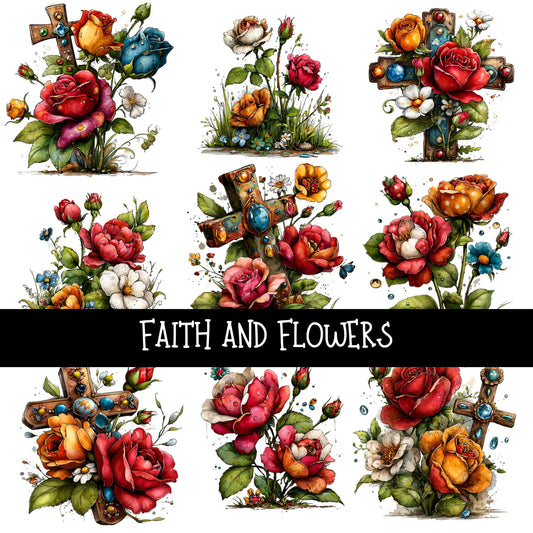 Faith and Flowers- UV DTF Decal sheet