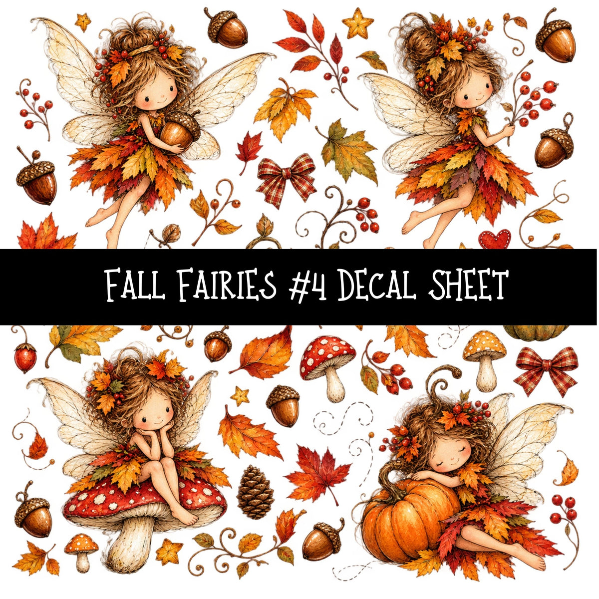 Fall Fairies UV DTF Decal sheets 12 Designs available