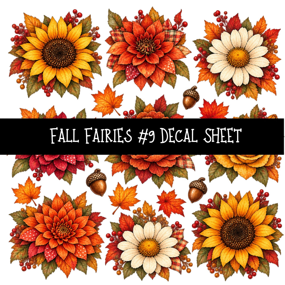 Fall Fairies UV DTF Decal sheets 12 Designs available