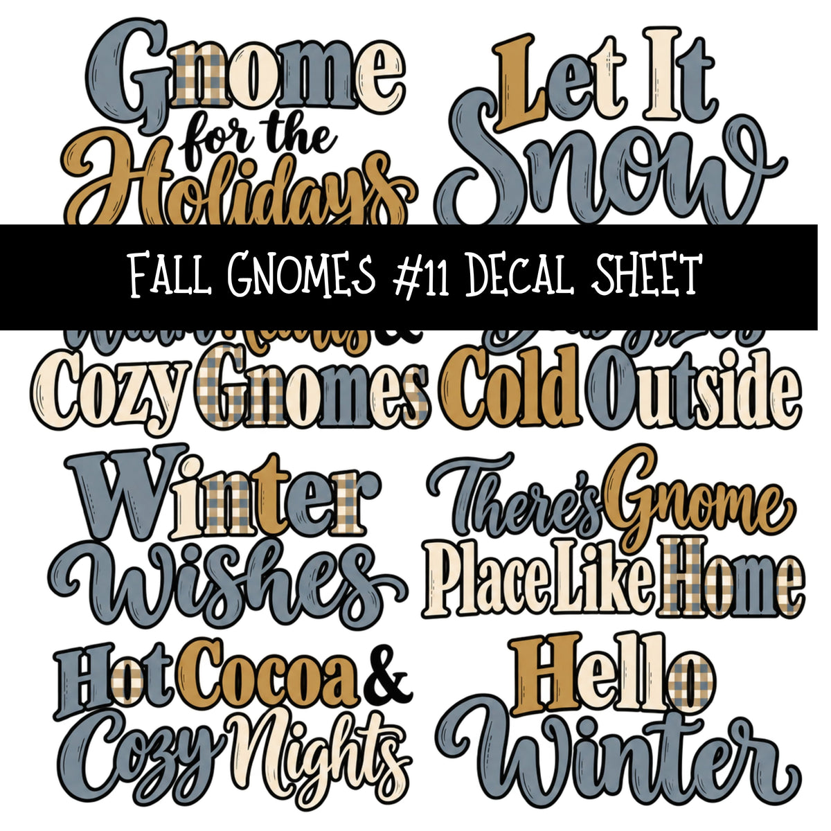 Fall Gnomes UV DTF Decal sheets 13 Designs available