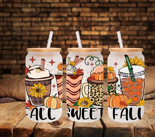 Fall Sweet Fall - UV DTF 16oz Libbey wrap