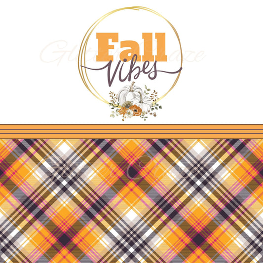 Fall Vibes Plaid - Adhesive Vinyl Wrap and 12x12 Sheet