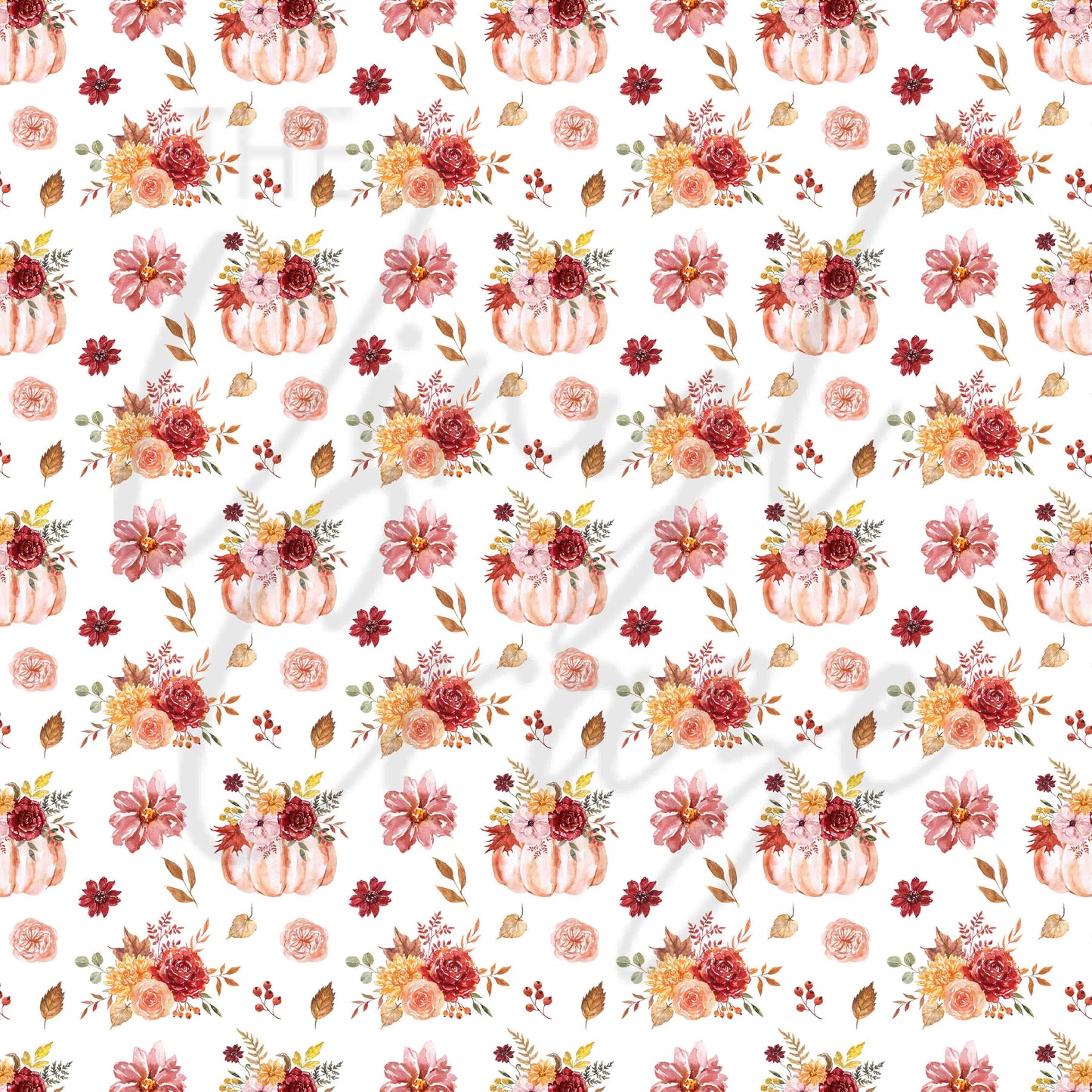 Fall Pumpkins and Floral - Adhesive Vinyl Sheets