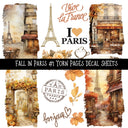 Fall in Paris torn Pages UV DTF Decal sheets 3 designs available
