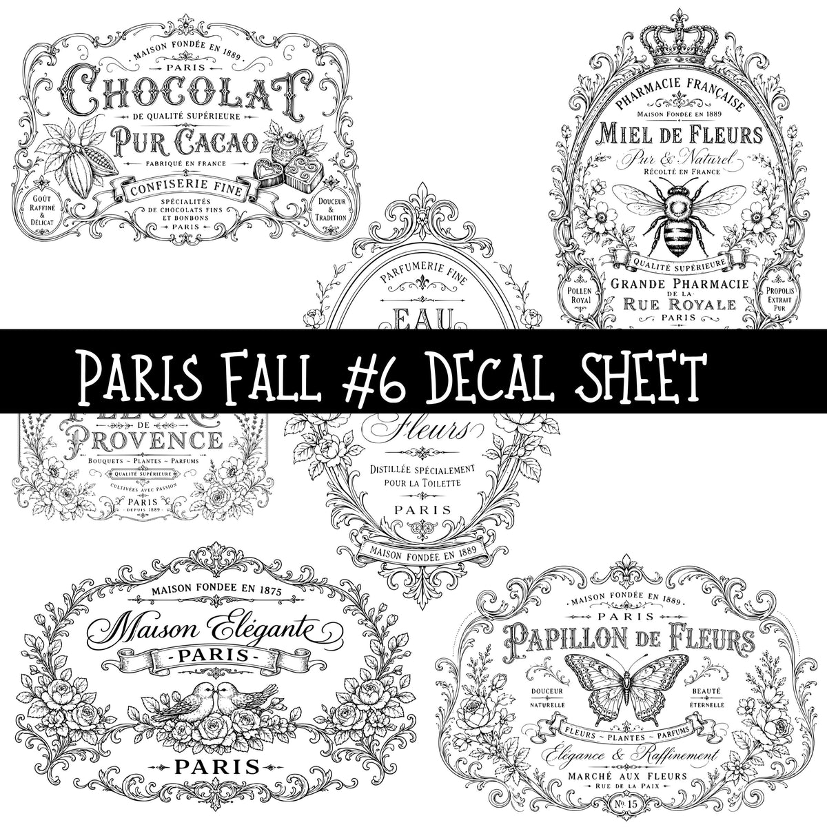 Fall in Paris UV DTF Decal sheets 12 Designs available