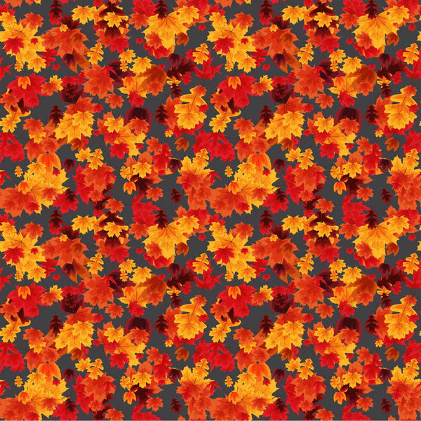Fall Leaves On Gray - Adhesive Vinyl Sheets