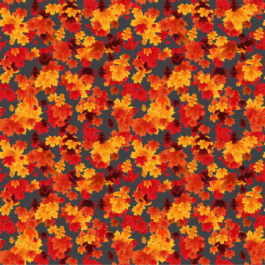 Fall Leaves On Gray - Adhesive Vinyl Sheets