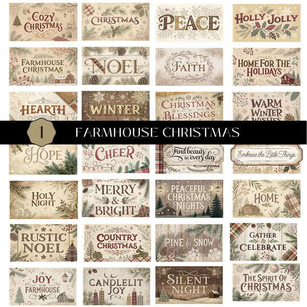 Farmhouse Christmas UV DTF Decal Sheet