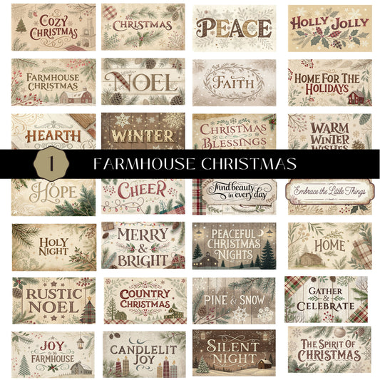 Farmhouse Christmas UV DTF Decal Sheet