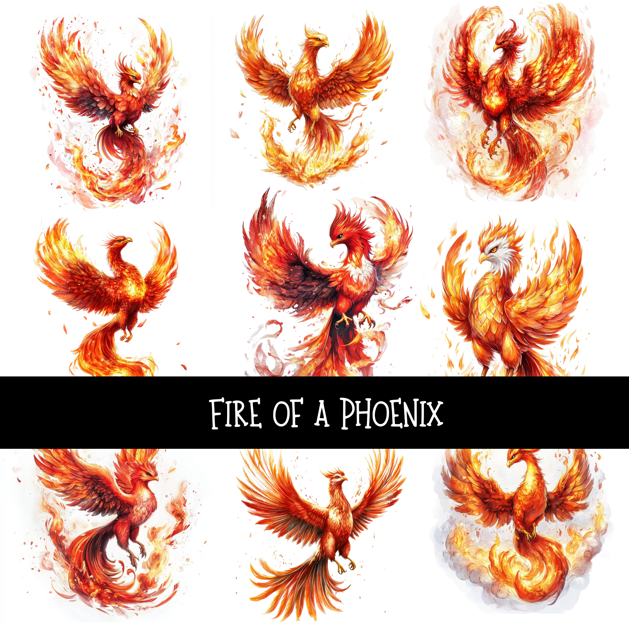 Fire of a phoenix UV DTF Decal sheets – 3D Undercover